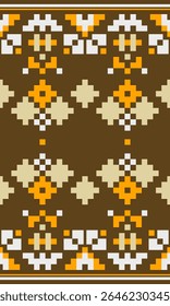 A modern interpretation of pixel based design combining retro video game aesthetics with abstract motion and layered color blocks that transform the fabric into visual rhythm