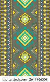 Uma interpretação moderna de design tribal com um tom cinza dominante, oferecendo um olhar elegante e elegante. Ideal para moda contemporânea, impressão de tecido, decoração de casa ou acessórios.