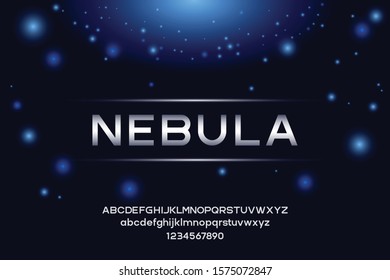 Modern interstellar typeface fonts. Geometric futuristic alphabet