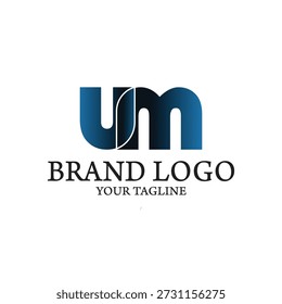 Modern Intertwined Letters UM Monogram Logo Design Concept for Branding