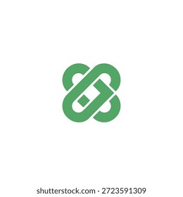 Modern intertwined loop symbol endless shape interconnected lines emblem branding identity creative sign isolated on transparent background