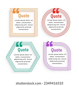 modern inverted comma sign template in set vector