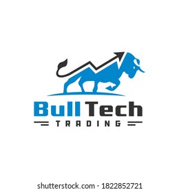 modern investment bull logo design