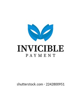 modern invisible payment insurance, bank and tax finance logo business vector design template with elegant, simple and elegant styles. blue mask invisible logo vector design template