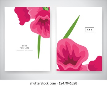 Modern Invitation event card design template vector with green tropical leaf, wedding inviting card template with tropical leaves in A4 size, Cover design of poster flyer brochure layout Roll Up