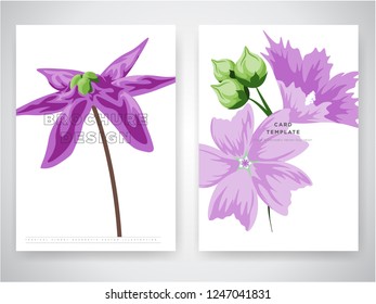 Modern Invitation event card design template vector with green tropical leaf, wedding inviting card template with tropical leaves in A4 size, Cover design of poster flyer brochure layout Roll Up