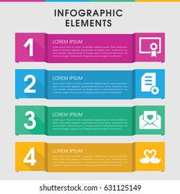 Modern invitation infographic template. infographic design with invitation icons includes love letter. can be used for presentation, diagram, annual report, web design.
