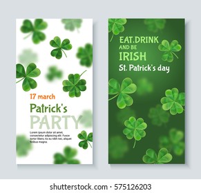 Modern invitation to a party St. Patrick. Vector 3d effect. Flyer to the pub for a holiday.