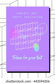 Modern invitation template. Vector graphics for backgrounds, covers and art projects.