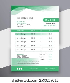 modern invoice or bill payment receipt template