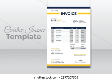 Modern invoice business design template for your company
