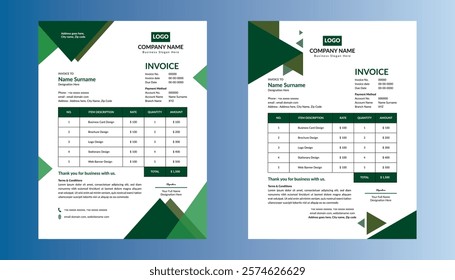 Modern Invoice Design in Bundle. Artistic Template Display for Promotional Campaign.