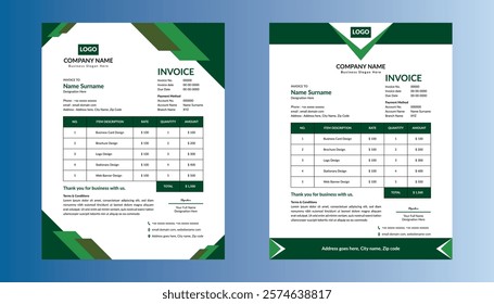Modern Invoice Design in Bundle. Innovative Template Display for Promotional Campaign.