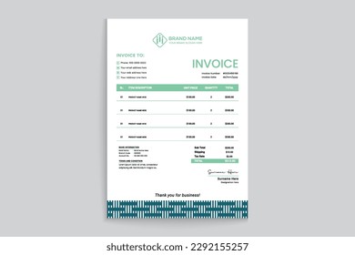 Modern invoice design template design