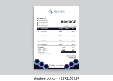 Modern invoice design template design