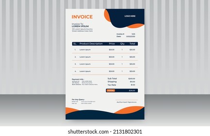 Modern Invoice design vector template