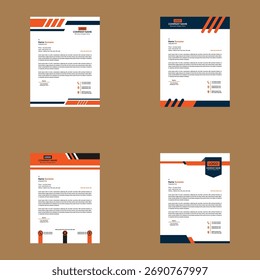 Modern Invoice Layout in a Bundle of Four. Abstract Layout Display for Promotion.