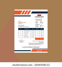 Modern Invoice Layout. Dynamic Template Display for Promotional Campaign.
