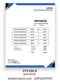 Modern invoice simple design template