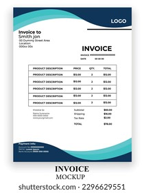 Modern invoice simple design template