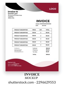 Modern invoice simple design template