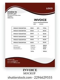Modern invoice simple design template