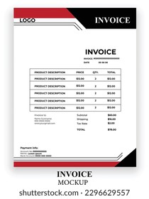 Modern invoice simple design template