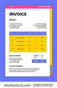 Modern Invoice Template Design with UI Style