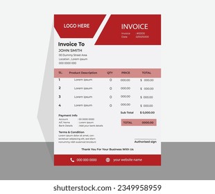 modern invoice template form design for your business . 