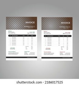 Modern Invoice template vector design, Corporate Invoice Design Template