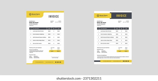 modern invoice template vector design