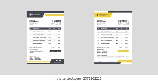 modern invoice template vector design