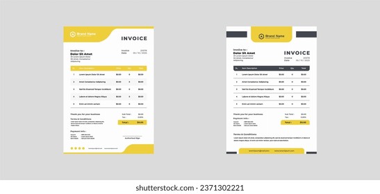 modern invoice template vector design