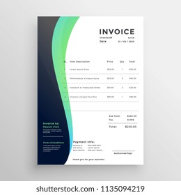 Modern Invoice Template In Wavy Style