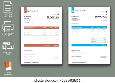 modern invoice vector template design