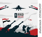 Modern iraq army day illustration