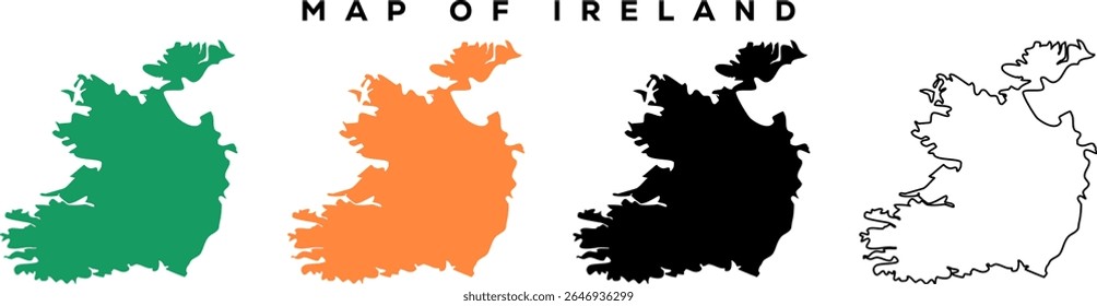 Modern Ireland Map Outline – Minimal Vector