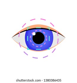 Modern iris scan eye security system for business office