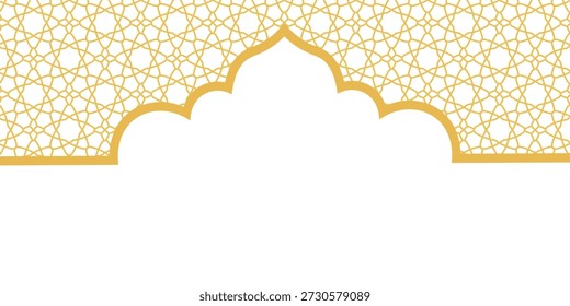 modern islamic arch ornament pattern background border frame for greeting card design decoration