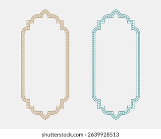 Modern islamic art frames text box border designs botanical and floral themes editable set collection