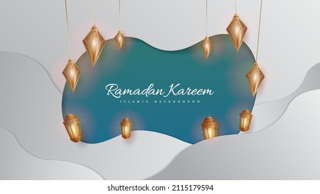 Diseño de fondo islámico moderno adecuado para tarjetas de regalo, banner, postal, folleto
