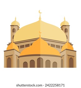 Modern Islamic Building with Flat Style Vector Design