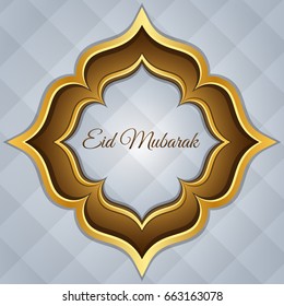 Modern Islamic Eid Mubarak Card Illustration