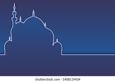 Modern Islamic Horizontal Background or Banner and Card design with space for text. Vector illustration.