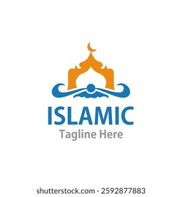 Modern Islamic Logo. Depicting an islamic mosque. vector