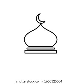 Modern Islamic Mosque Logo In Isolated White Background