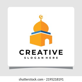 Inspiración en el diseño de plantillas de logotipo de mezquita islámica moderna
