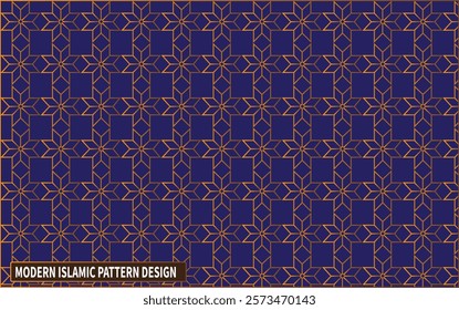 Modern Islamic Pattern Design with Brown and Blue Colour.Seamless Moroccan Mosaic Pattern. 