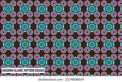 Modern Islamic Pattern Design with Brown and Cyan Colours