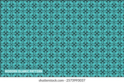 Modern Islamic Pattern Design with Cyan and Black Colour.Black and white moroccan quatrefoil tiles arabic islamic pattern vector art.